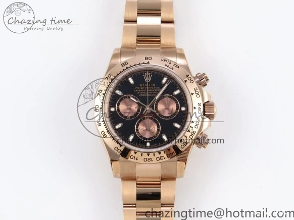 0104 DAYTONA 116505 RG OMF BEST EDITION BLACK RG DIAL ON RG BRACELET A7750 (SLIM MOVEMENT) Trendsetting 1797